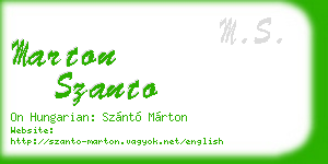marton szanto business card