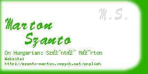 marton szanto business card